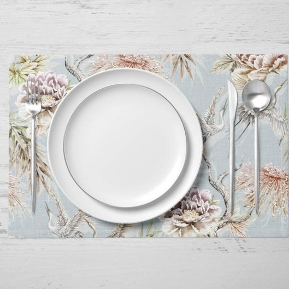 Floral Patterned Cotton Dinner Placemat (set of 4)